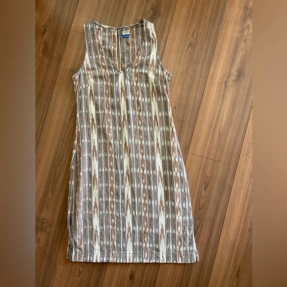 KAVU Rita Sleeveless V-neck Dress, Tan, Black & White Size XS NWOT - Picture 4 of 10